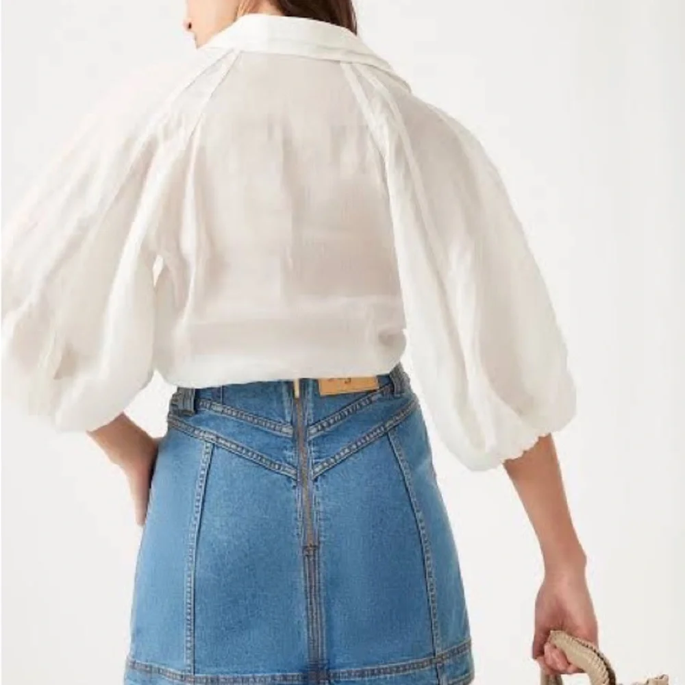 ๐ SOLD ๐ AJE Palms Puff Sleeve Blouse Ivory โข RRP $295 โข BNWoT Never Worn - Picture 7 of 8